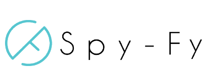 Het spy-fly-logo op een zwarte achtergrond wordt weergegeven met het BTW-trefwoord.