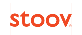 Een stoov-logo waarin het woord "stoov" is verwerkt met elementen geïnspireerd op EPR en BTW.