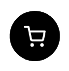 A shopping cart icon on a black background, perfect for e-commerce websites.