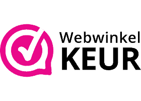 Das Webwinkel-Keur-Logo auf schwarzem Hintergrund zeigt die EPR-Zertifizierung.