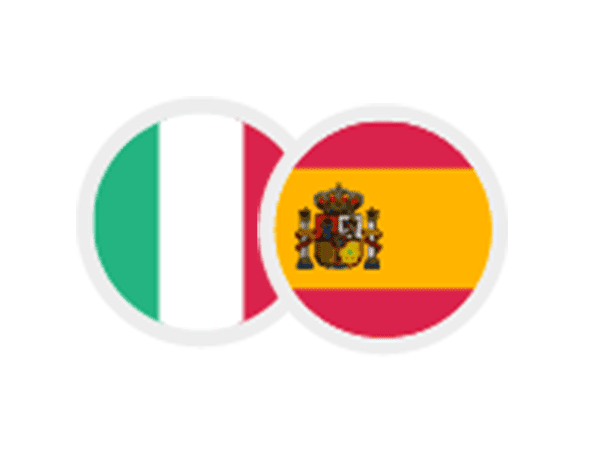 De vlaggen van Spanje en Italië, tussen haakjes.