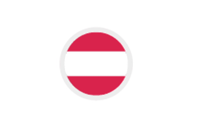 The flag of Austria on a pink background with VAT registration.